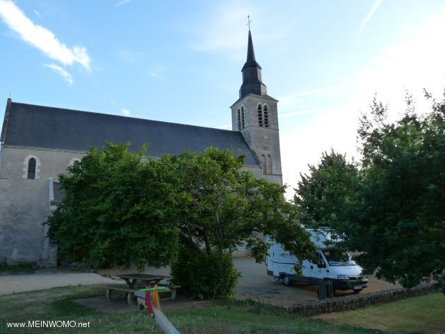 The parking lot behind the church 